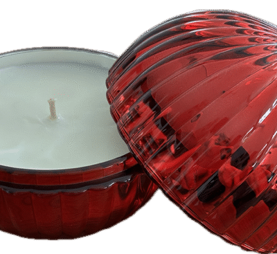 Weihnachtskugelkerze rot